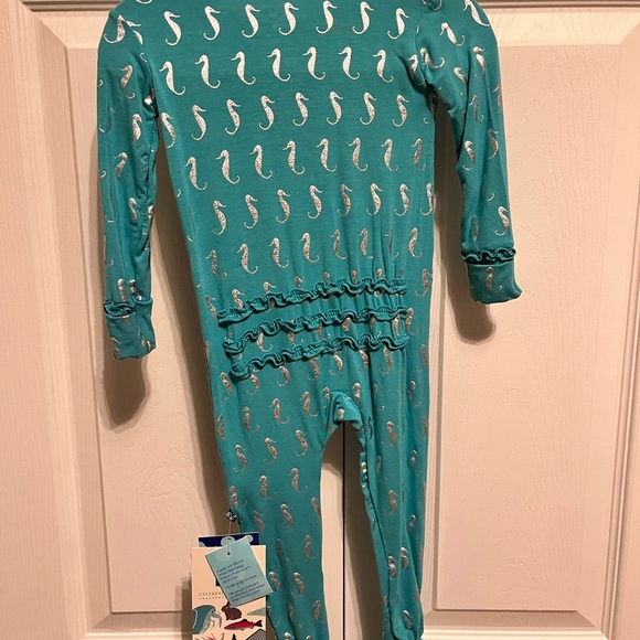 KICKEE PANTS Neptune Seahorse 9-12 M - Teal NWT - Picture 4 of 4